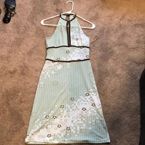 BCBG summer dress. Light blue & brown